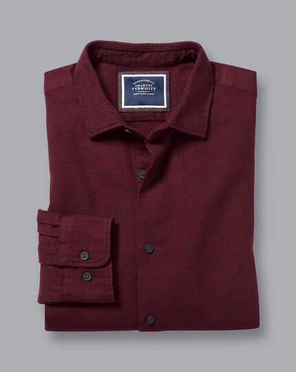 Brushed Flannel Shirt - Berry