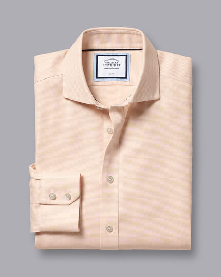 Spread Collar Non-Iron Cambridge Weave Shirt - Peach