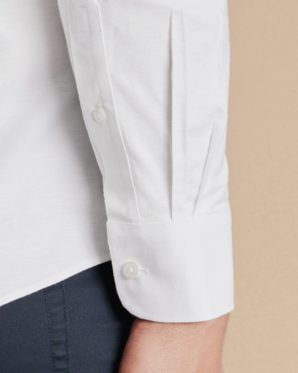 ButtonDown Collar NonIron Stretch Oxford Shirt White Charles Tyrwhitt