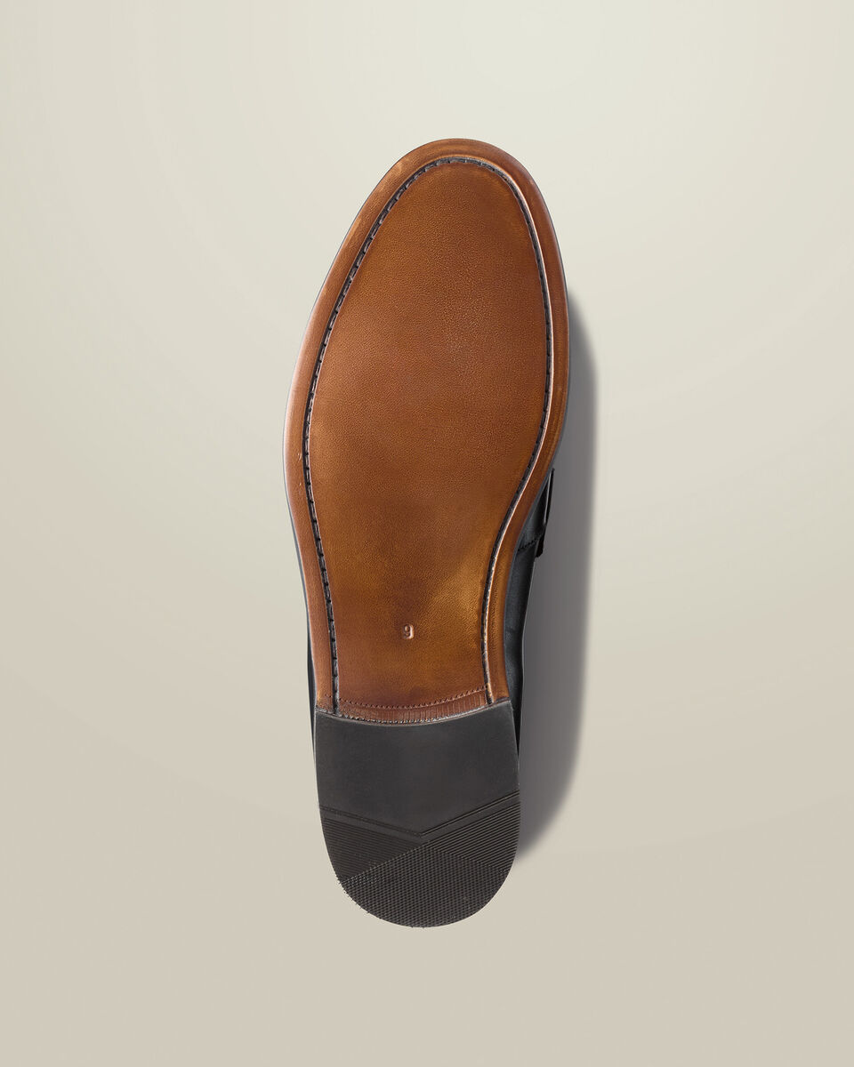 Horsebit-Slipper aus Leder&nbsp;- Schwarz