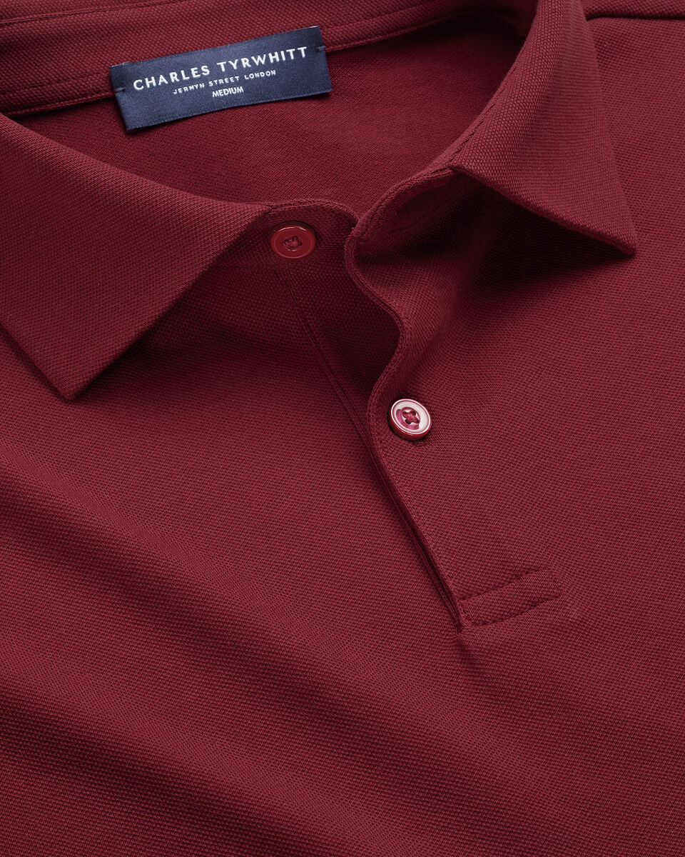 Smart Pique Polo - Maroon Red