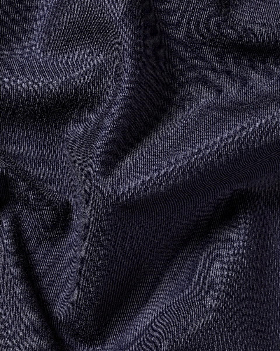 Chemise en serg&eacute; sans repassage - Bleu marine