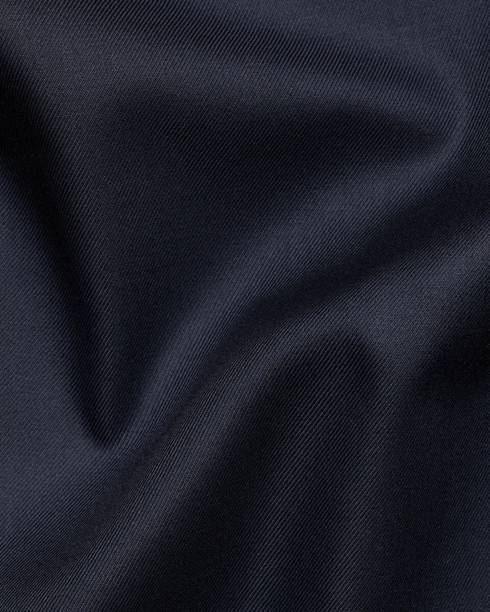 Camisa De Trim Impreso Floral El&aacute;stico Sin Plancha - Azul Marino