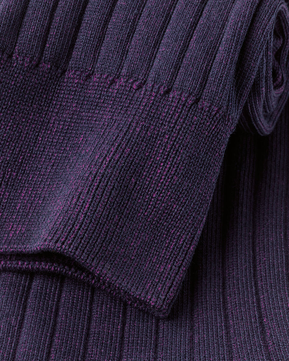 Chaussettes c&ocirc;tel&eacute;es &agrave; rayures en coton - Violet