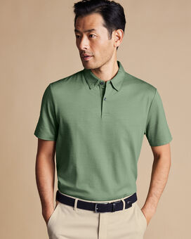 Tyrwhitt Cool Textured Polo - Light Green