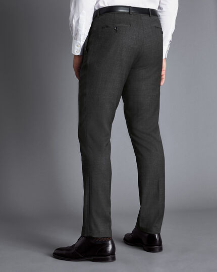 Natural Stretch Birdseye Suit Pants - Grey