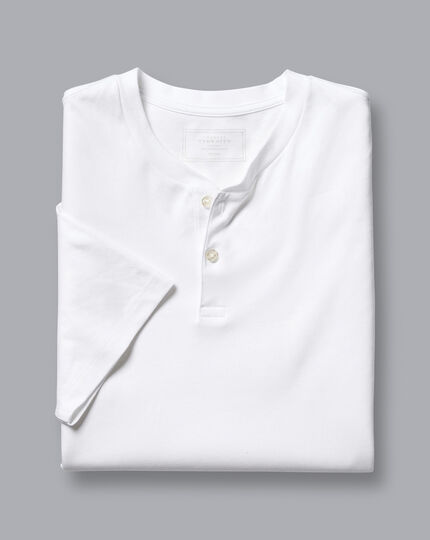 Cotton Henley T-Shirt - White