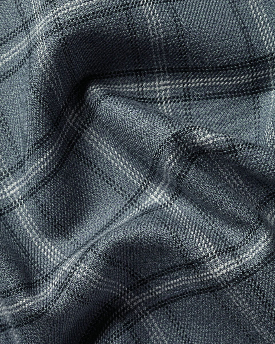 Non-Iron Twill Check Shirt - Graphite Grey