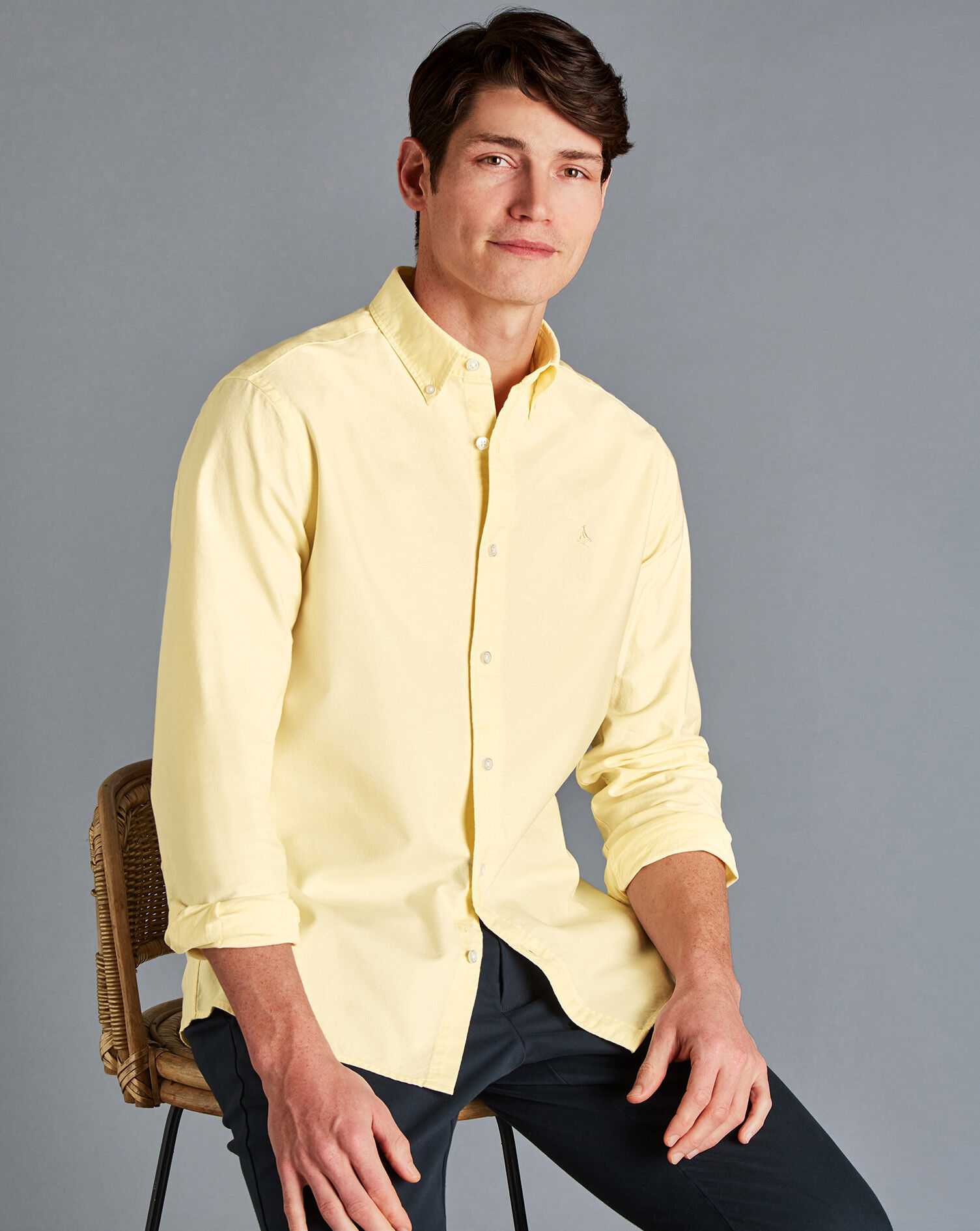 Button-Down Collar Washed Oxford Shirt 