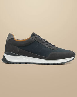 Suede Textile Trainers - Grey