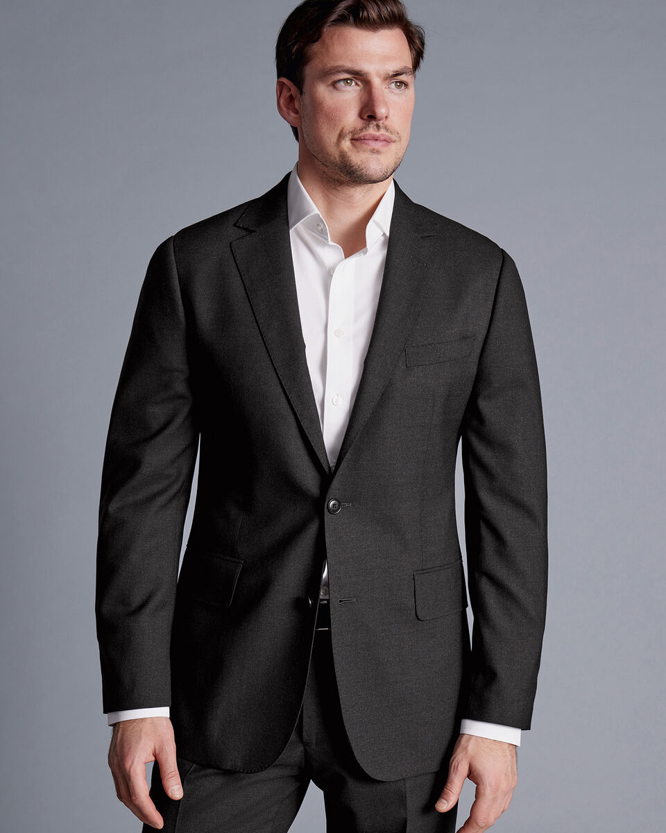 Italian Luxury Suit Jacket - Charcoal Gray | Charles Tyrwhitt