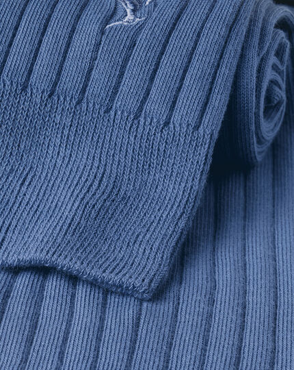 Cotton Rib Socks - Indigo Blue