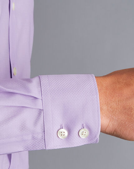 Semi-Spread Egyptian Cotton Deco Weave Shirt - Lilac Purple