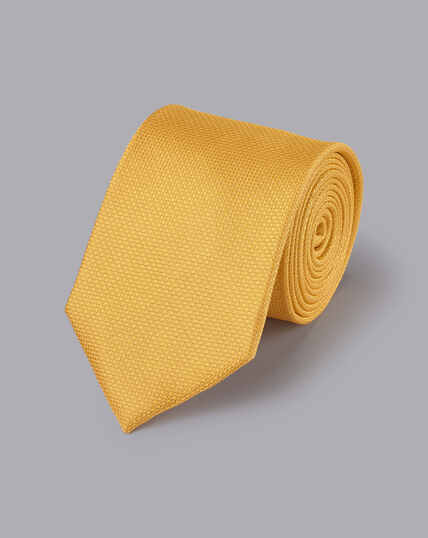 Schmutzabweisende Krawatte aus Seide - Sonnenblumengelb