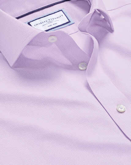 Cutaway Collar Non-Iron Clifton Weave Shirt - Lilac Purple