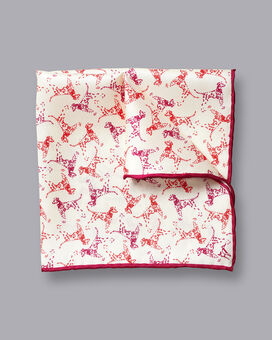 Dalmatian Print Pocket Square - Cream Multi