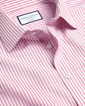 Non-Iron Royal Oxford Butcher Stripe Shirt - Pink