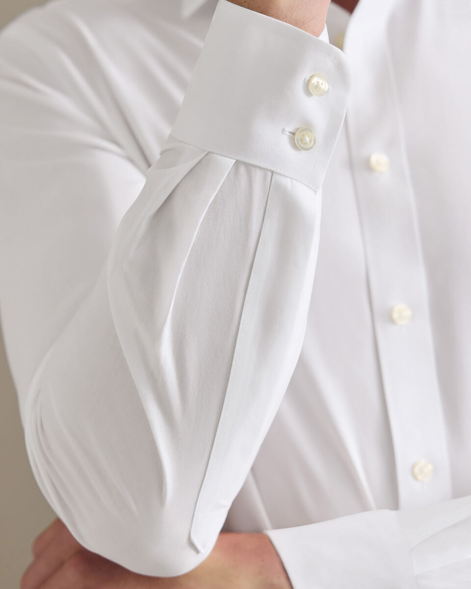 Non-Iron Stretch Poplin Shirt - White