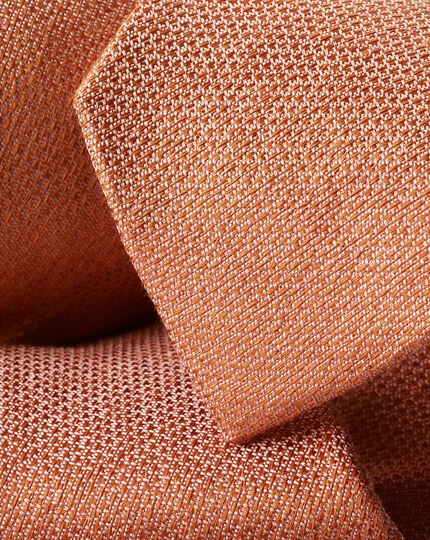 Silk Linen Tie - Orange