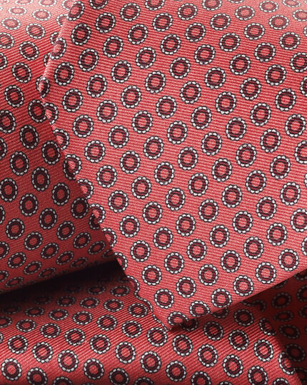 Krawatte aus Seide mit Ring-Muster - Korall