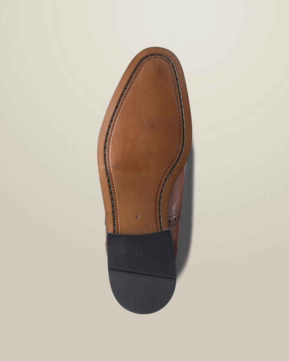 Leather Oxford Brogue Shoes - Chestnut