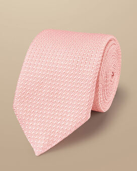 Silk Grenadine Italian Tie - Light Pink