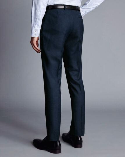 Micro Check Suit Pants - Ink Blue