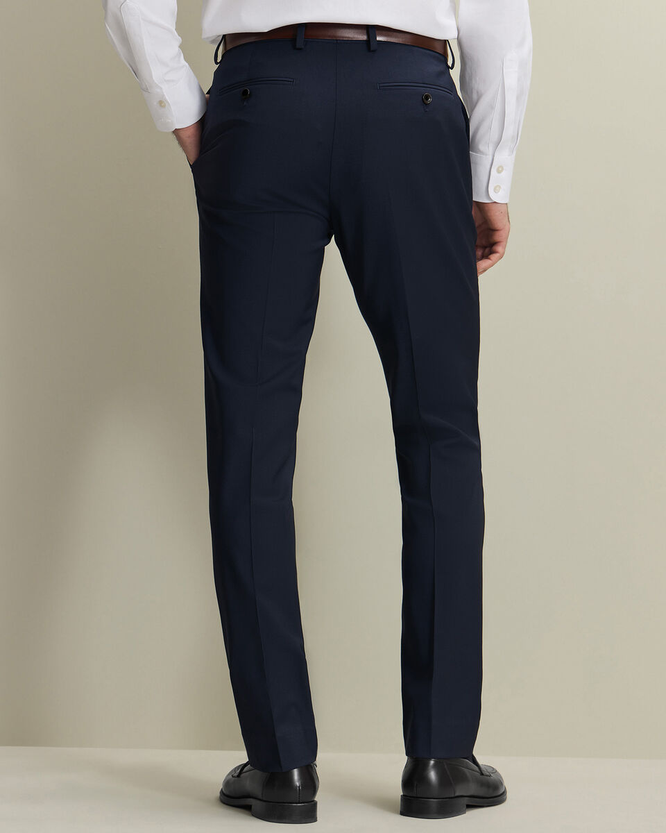 Wool Stretch Trousers - Navy