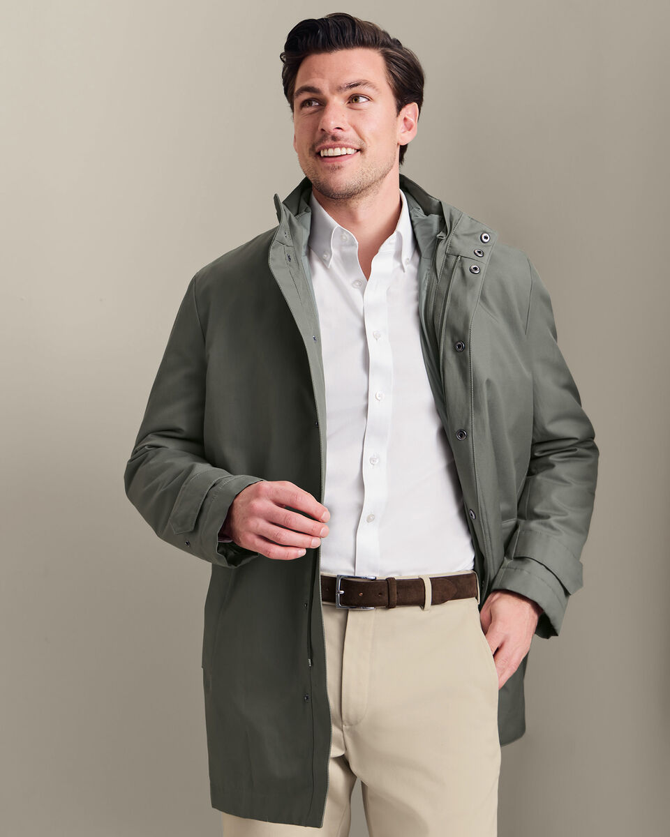3-in-1 Regenjas Met Afneembaar Bodywarmer - Saliegroen