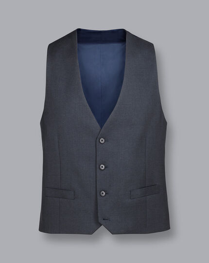 Business Suit Textured Vest - Steel Grey