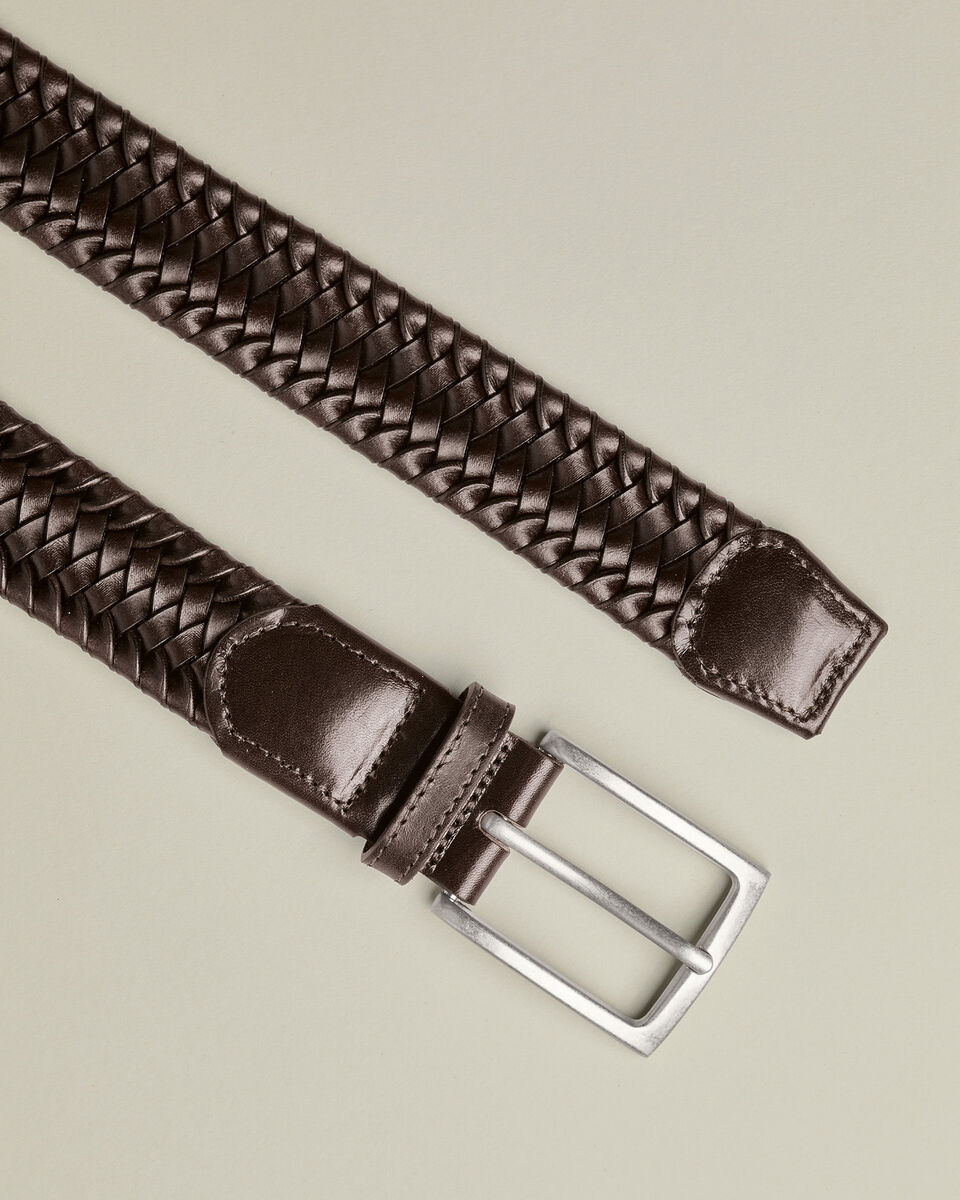 Made in England Leather Stretch Belt - Dark Chocolate