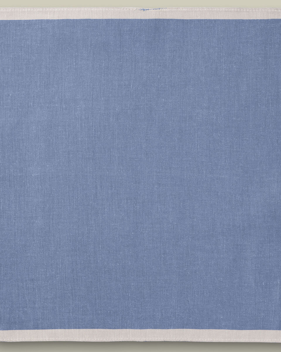 Pochette de costume en lin et soie - Bleu chiné