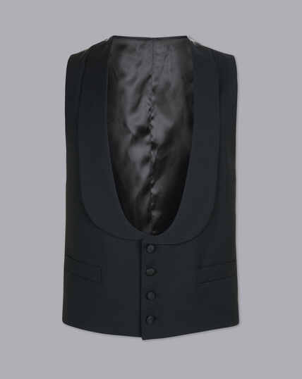 Shawl Collar Dinner Suit Waistcoat - Black
