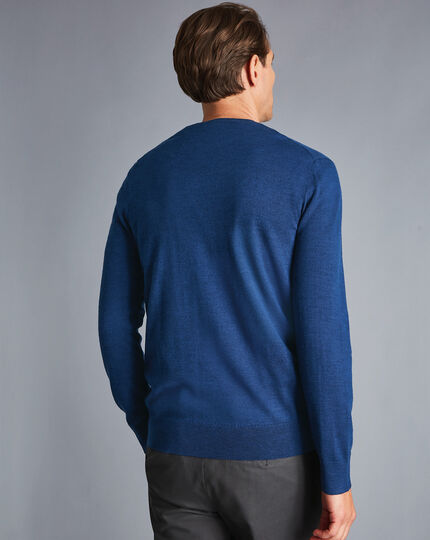 Merino Crew Neck Sweater - Royal Blue
