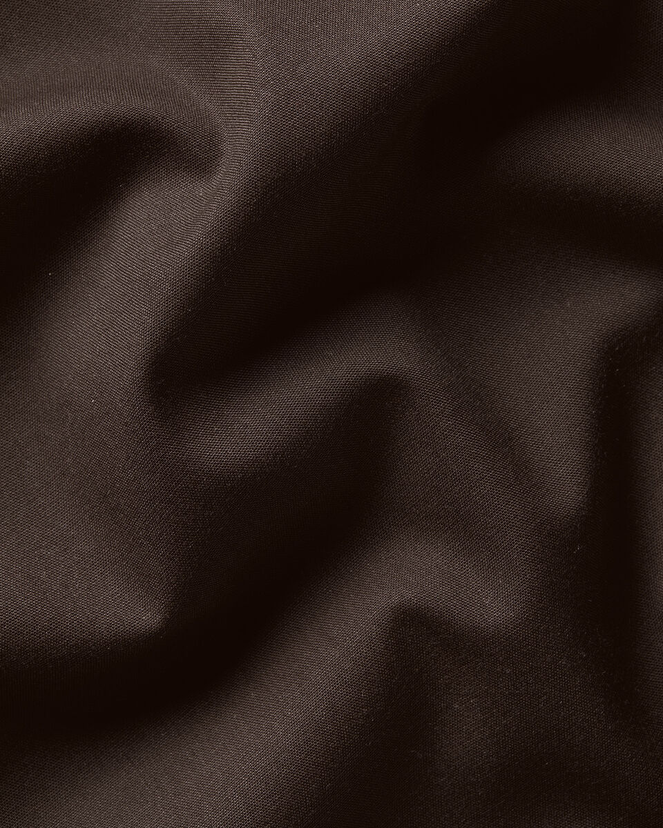 Chemise en popeline extensible sans repassage - Chocolat
