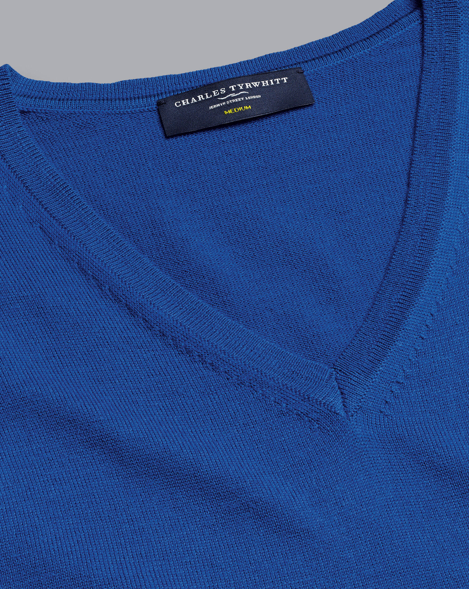 Charles Tyrwhitt Merino V-Neck Sweater - Ocean Blue