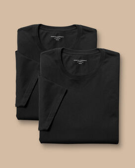 2er-Pack T-Shirts aus Baumwolle mit Rundhals - Schwarz