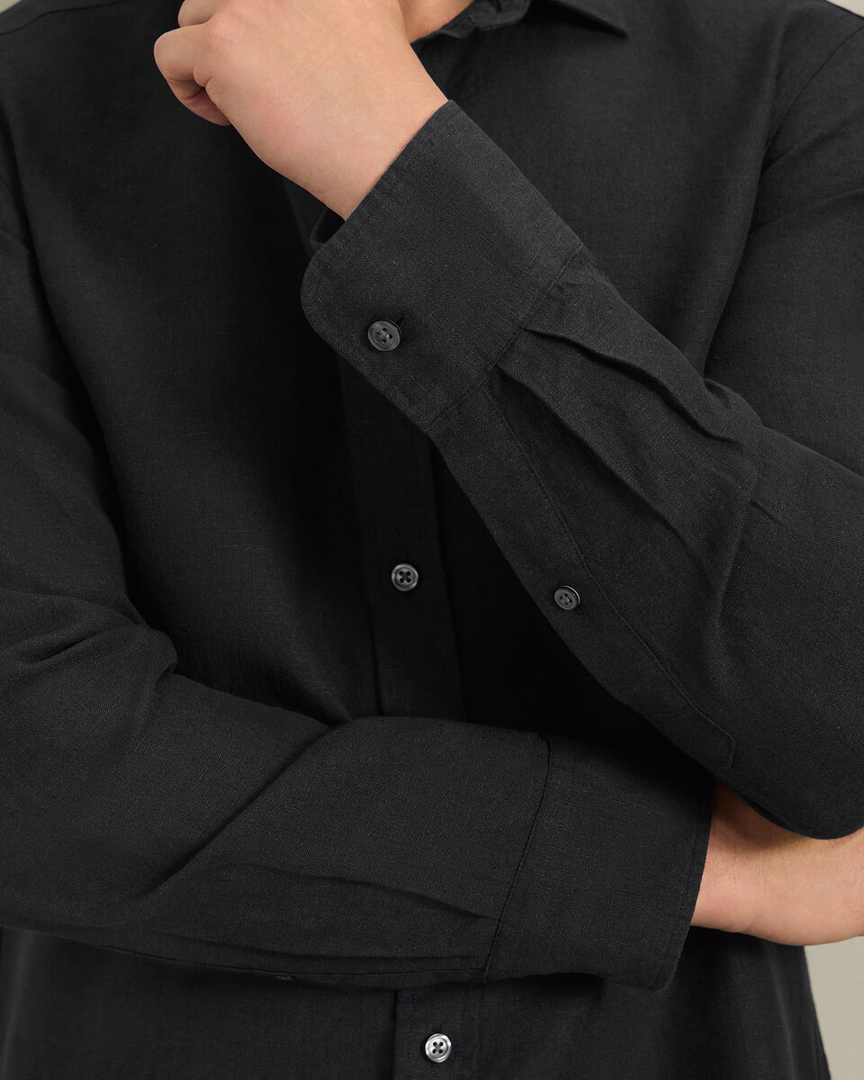 Pure Linen Shirt &ndash; Black