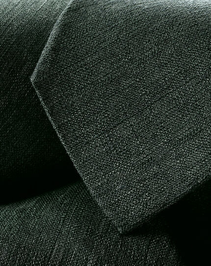 Krawatte aus Seide-Wolle-Mix - Waldgrün