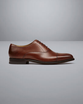 Leather Oxford Shoes - Chestnut Brown