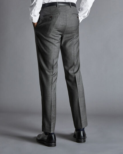 Italian Luxury Textured Suit Trousers - Light Grey