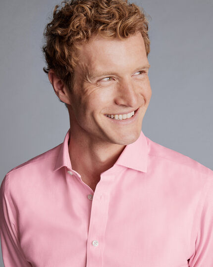 Cutaway Collar Non-Iron Clifton Weave Shirt - Pink