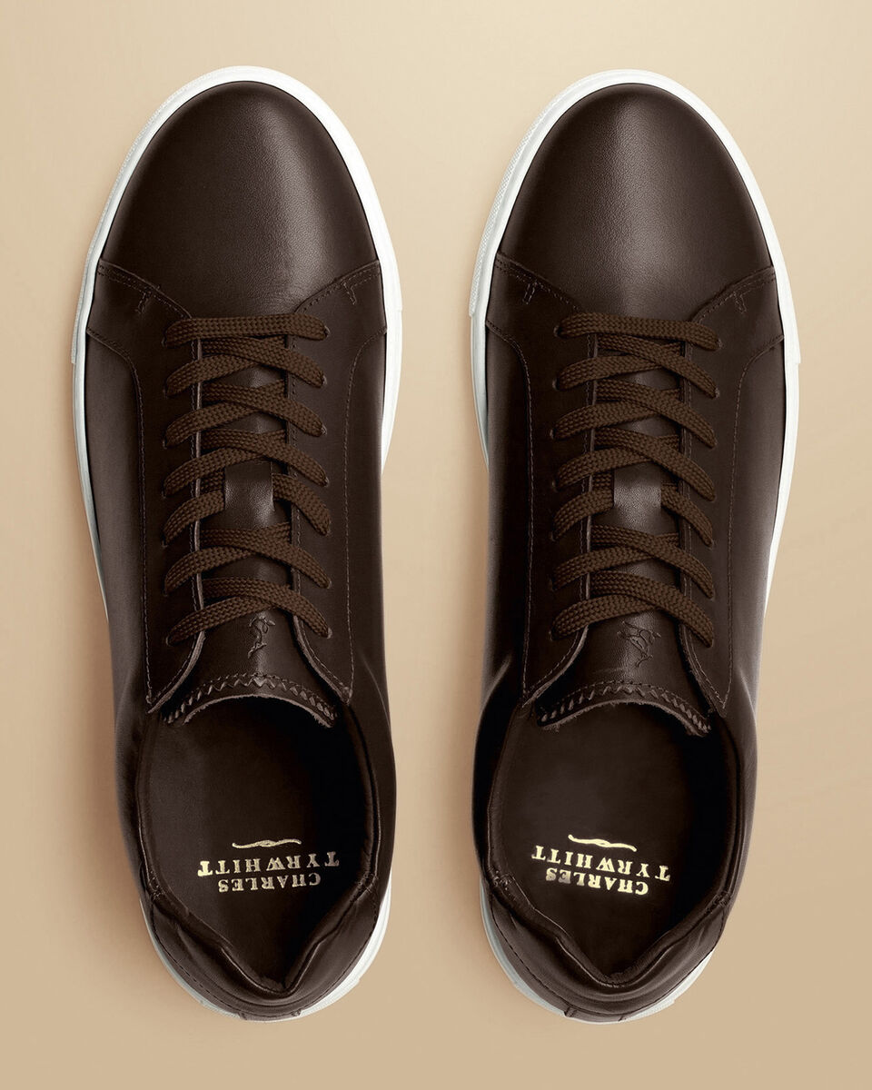 Leather Sneakers - Dark Chocolate | Charles Tyrwhitt