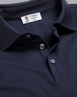 England Rugby Red Rose Pique Polo - Navy