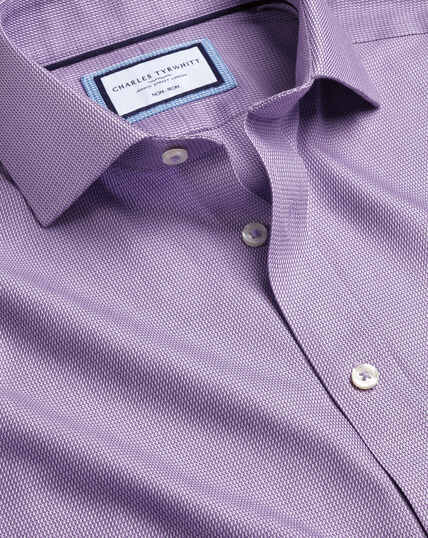 Spread Collar Non-Iron Mayfair Weave Shirt - Lilac Purple