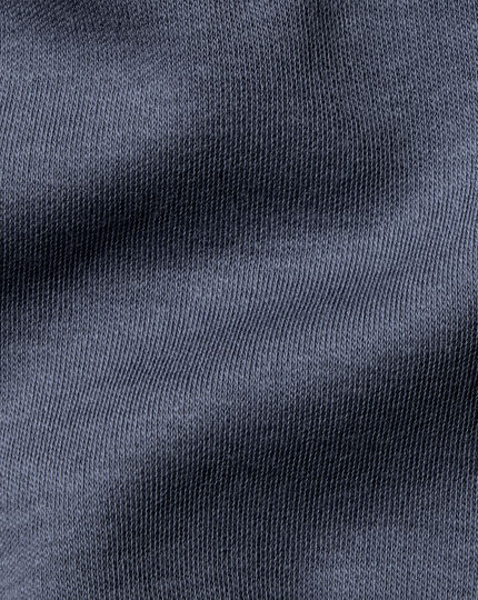 Polo aus gebürsteter Baumwolle - Stahlblau