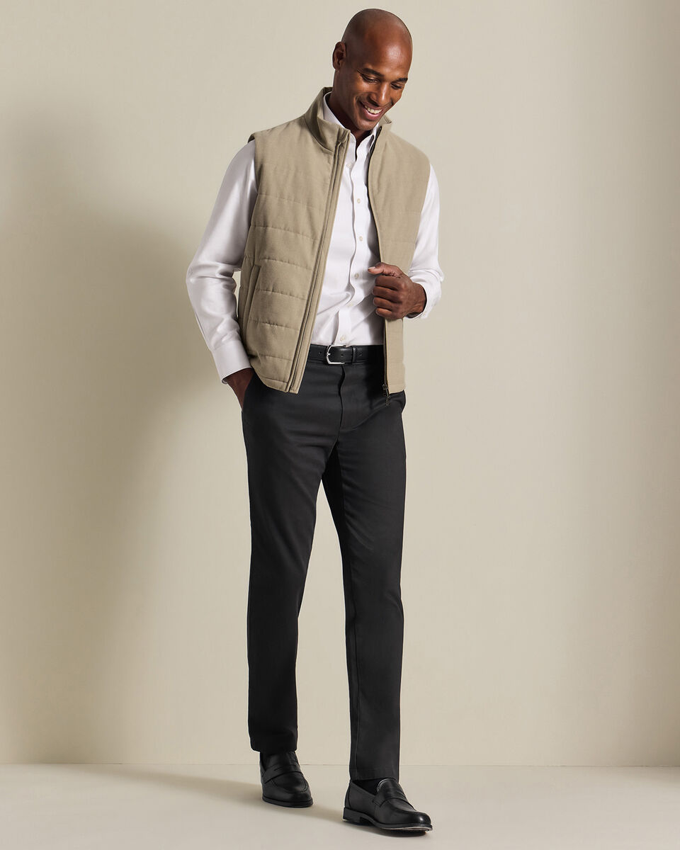 Steppweste aus Flanell&nbsp;- Taupe