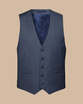 Italian Suit Waistcoat - Heather Blue