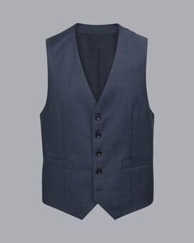 Italian Suit Waistcoat - Steel Blue
