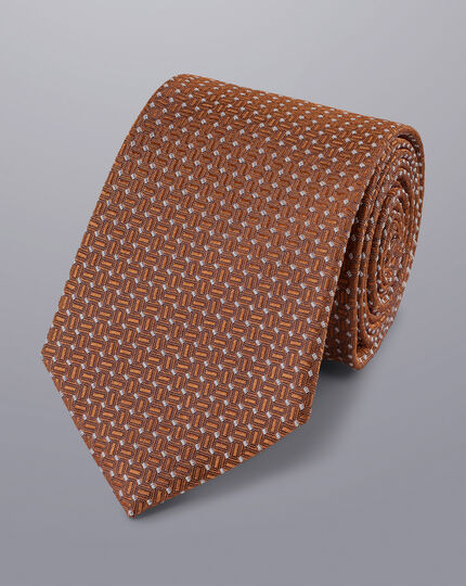 Schmutzabweisende Krawatte aus Seide - Toffee